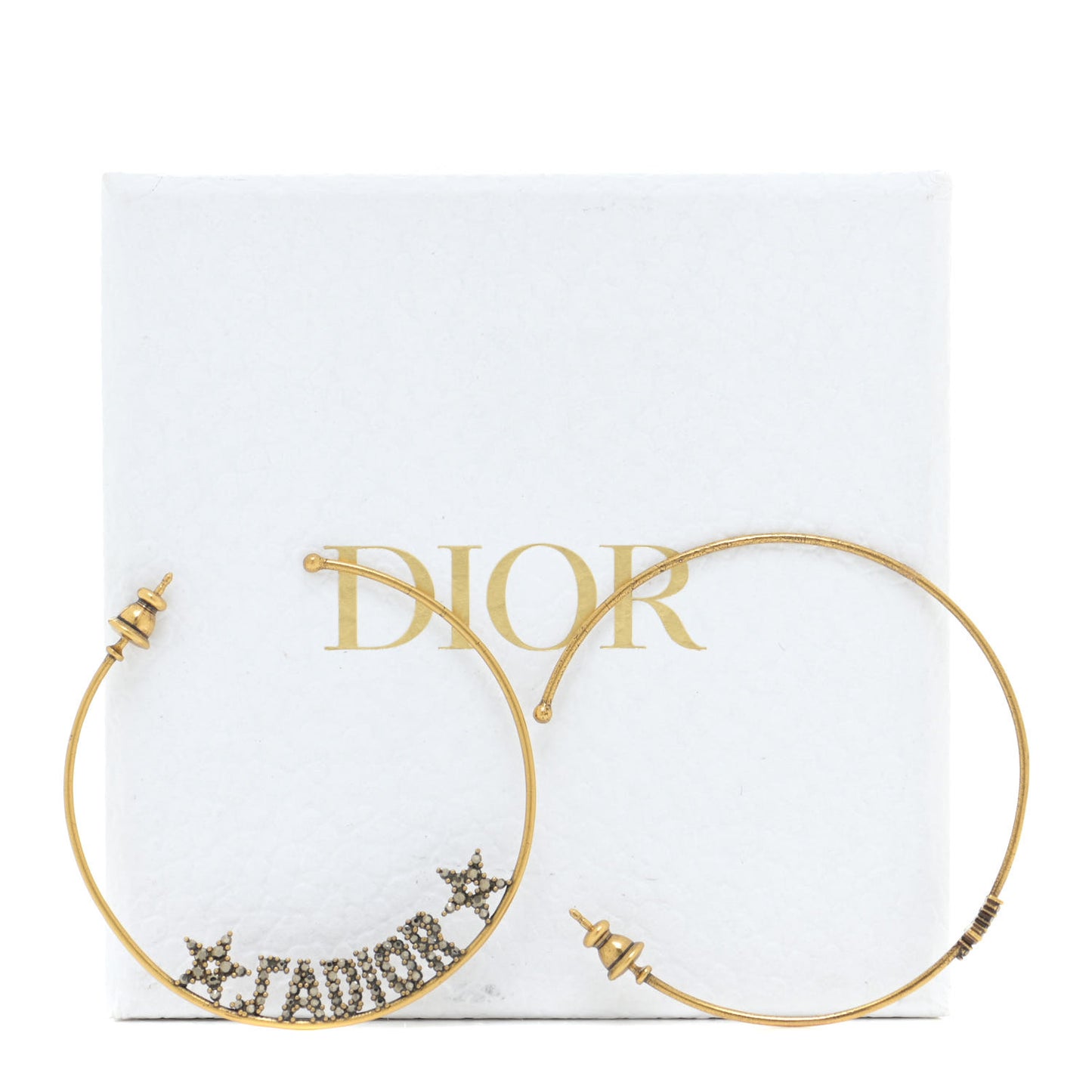 Metal Crystal J'Adior Hoop Earrings Aged Gold