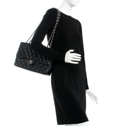Chanel Caviar Quilted Jumbo Single Flap Black 2 of 7