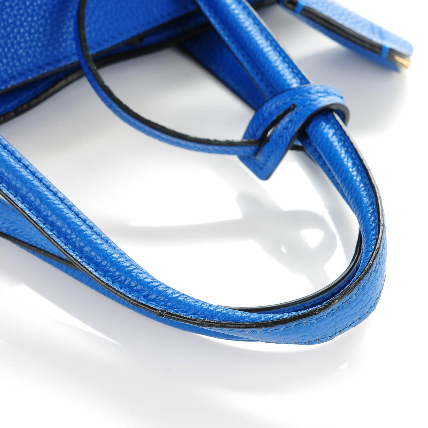 Pebbled Calfskin Small Skull Padlock Zip Around Tote Blue