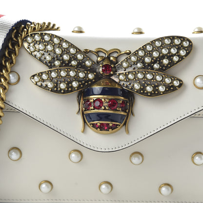 Gucci Nappa Pearl Studded Mini Queen Margaret Broadway Shoulder Bag Mystic White 11 of 12