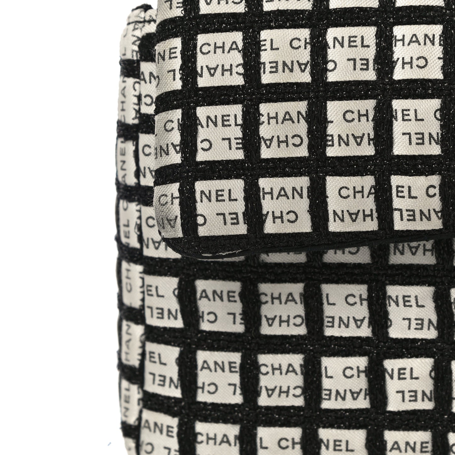 Ribbon Tweed Small Single Flap Black White