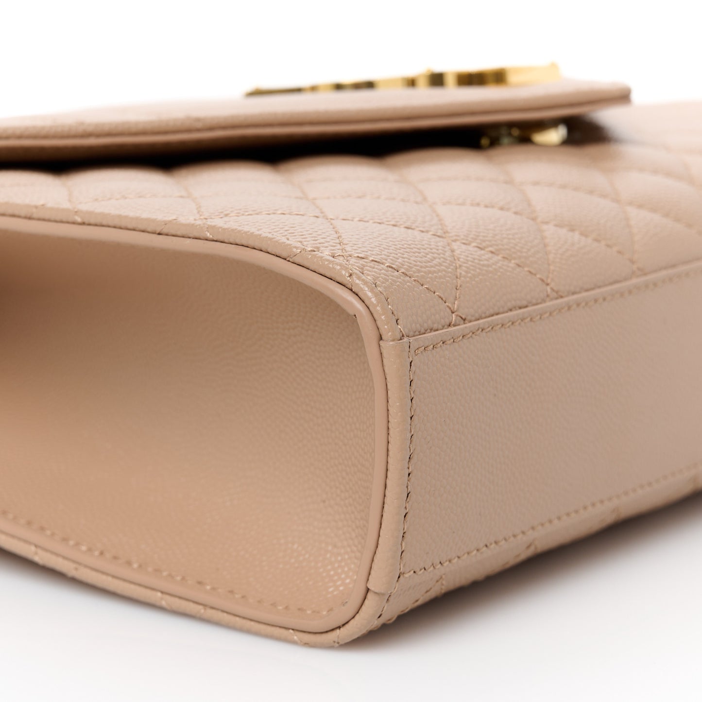 Grain De Poudre Textured Mixed Matelasse Triquilt Medium Monogram Satchel New Nude