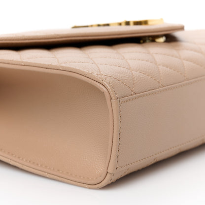 Saint Laurent Grain De Poudre Textured Mixed Matelasse Triquilt Medium Monogram Satchel New Nude 10 of 11
