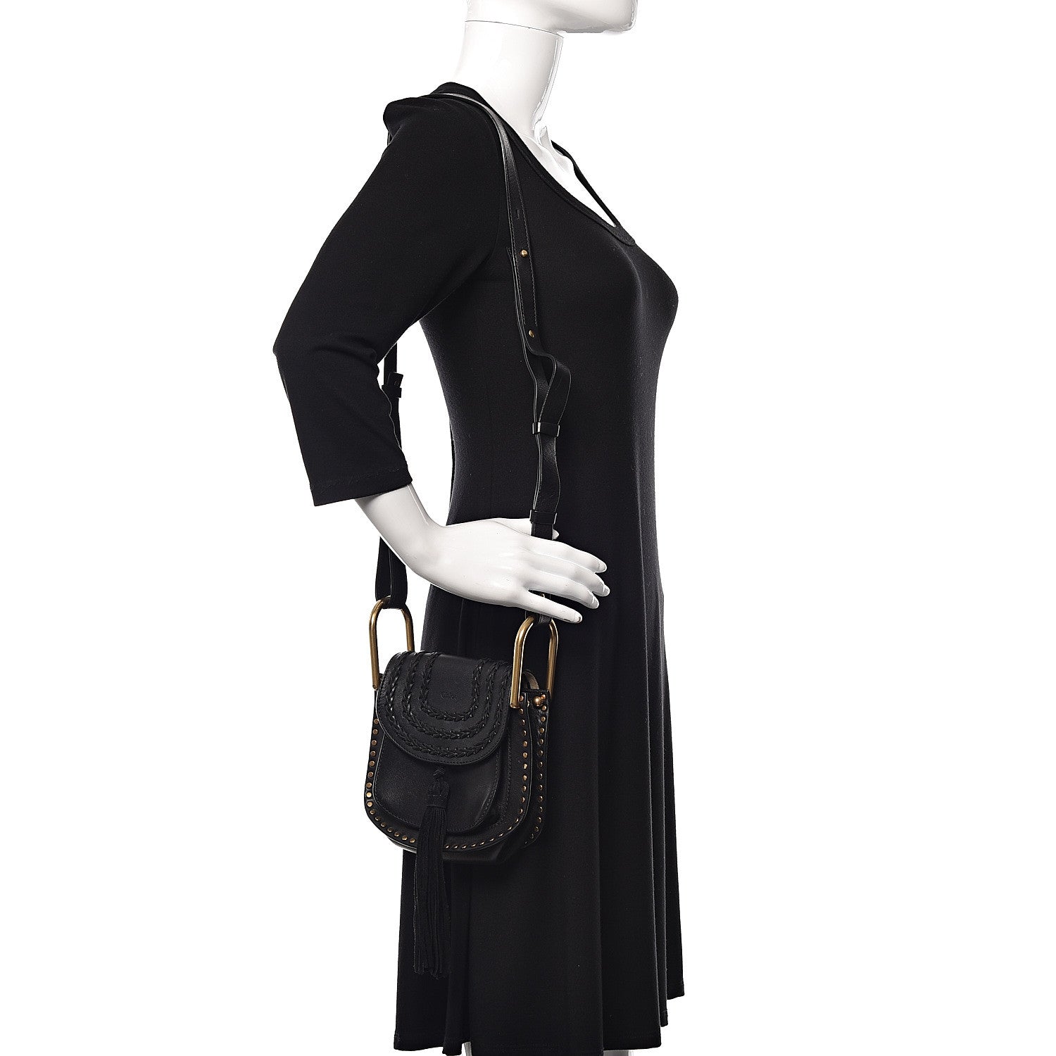 Chloe Calfskin Braided Mini Hudson Shoulder Bag Black 2 of 9