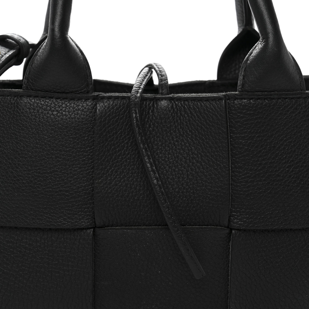 Bottega Veneta Grained Calfskin Intrecciato Mini Arco Tote Black 9 of 14