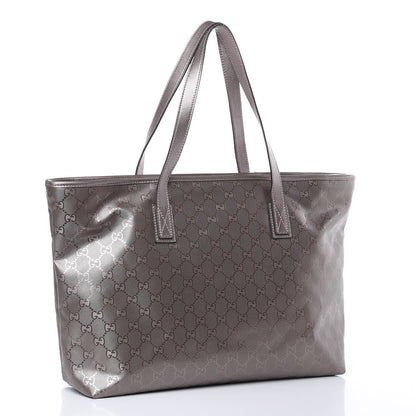Gucci Imprime Monogram Medium Zippered Shopping Tote Pewter 3 of 11