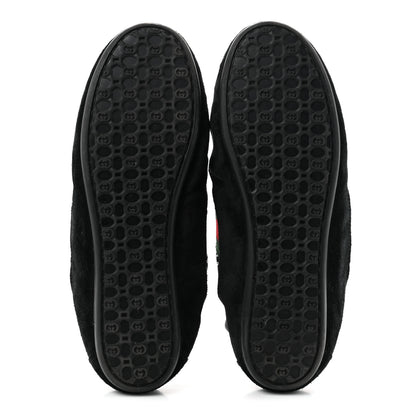 Gucci GG Suede Monogram Crystal Web Womens Sneakers 36 Black 6 of 8