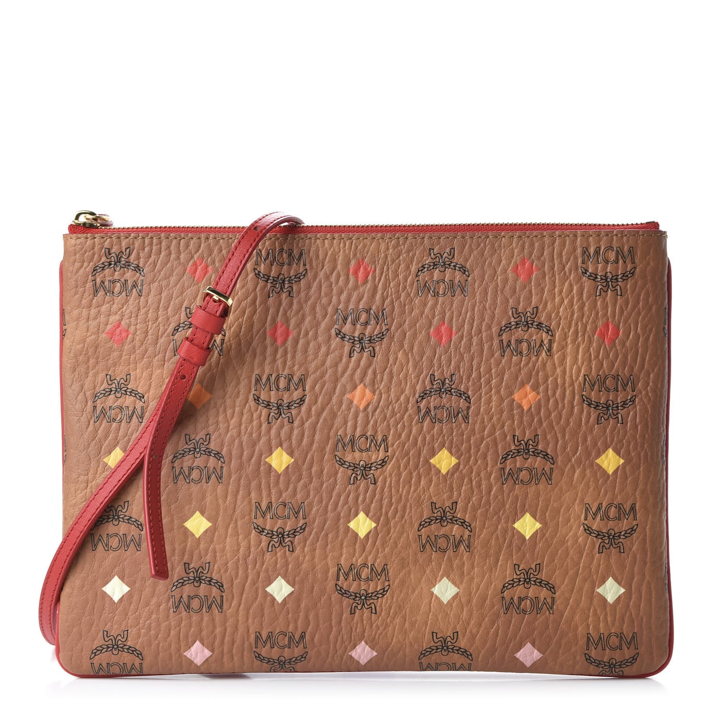 Skyoptic Visetos Mini Crossbody Pouch Spectrum Diamond Cognac Red