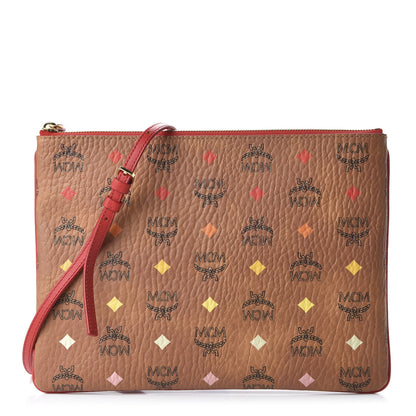 MCM Skyoptic Visetos Mini Crossbody Pouch Spectrum Diamond Cognac Red 1 of 9