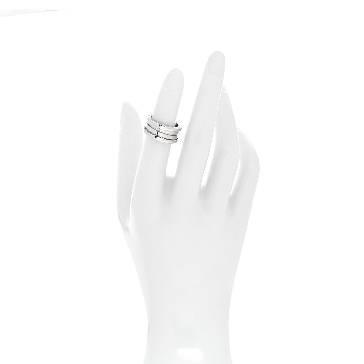 18K White Gold B.Zero1 Three-Band Ring 48 4.5