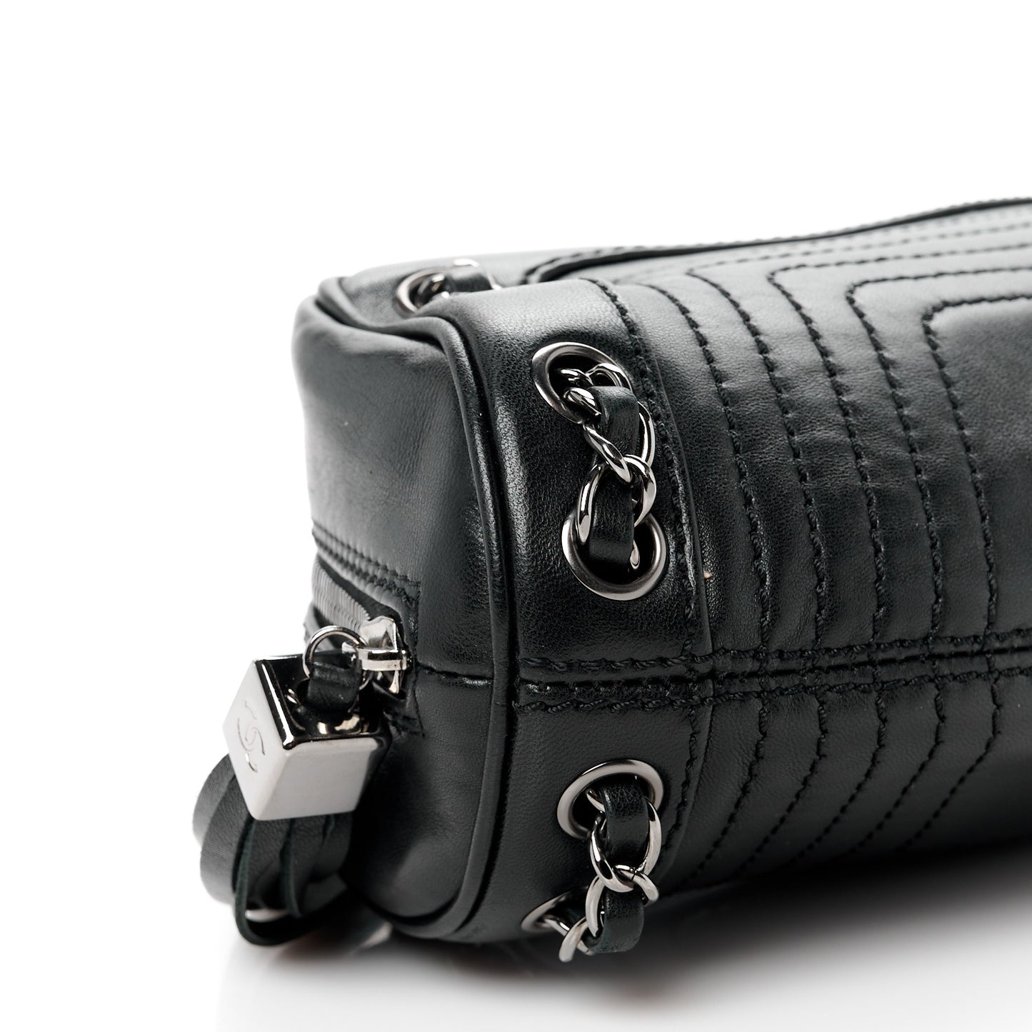 Lambskin Lax Small Tassel Shoulder Bag Black