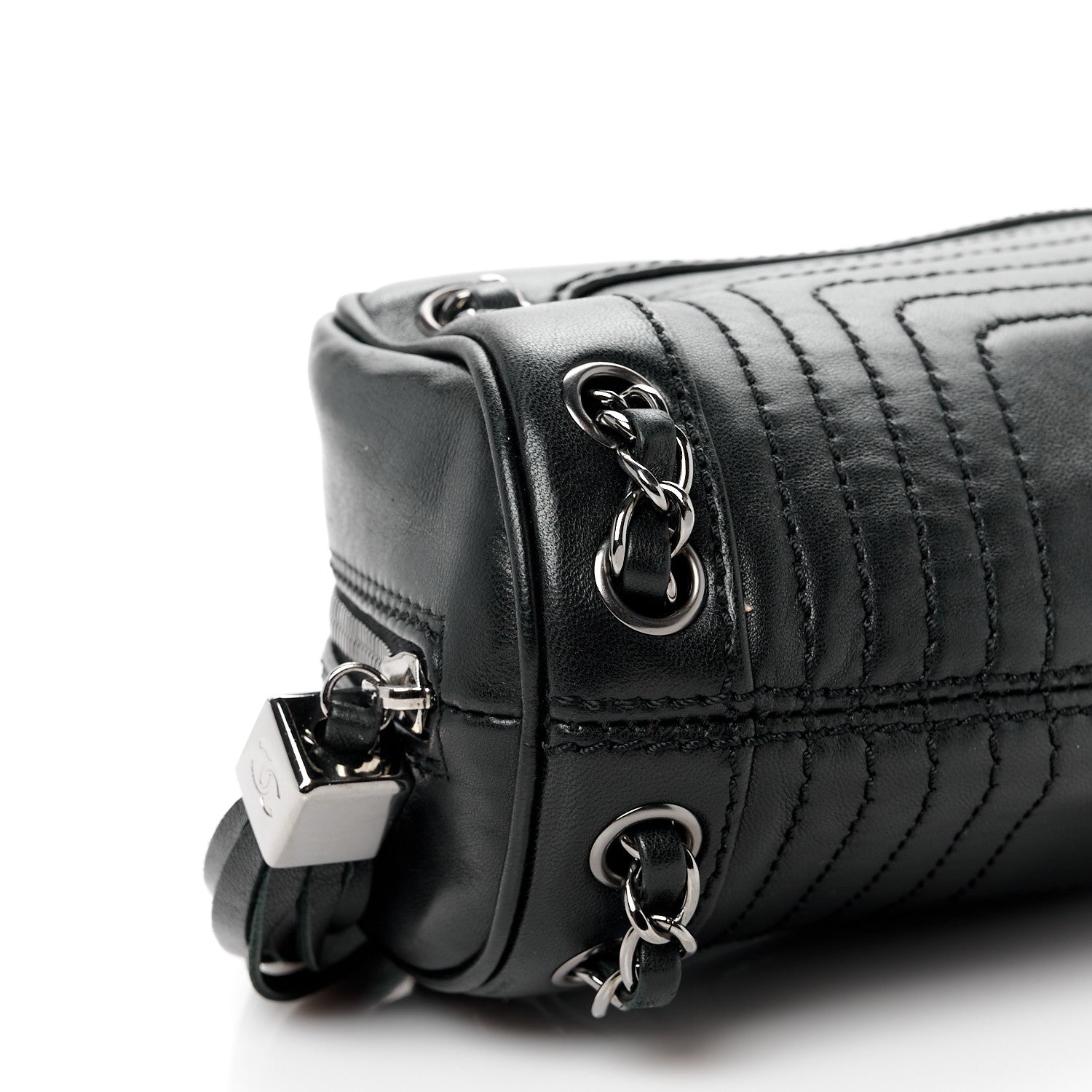 Chanel Lambskin Lax Small Tassel Shoulder Bag Black 9 of 10