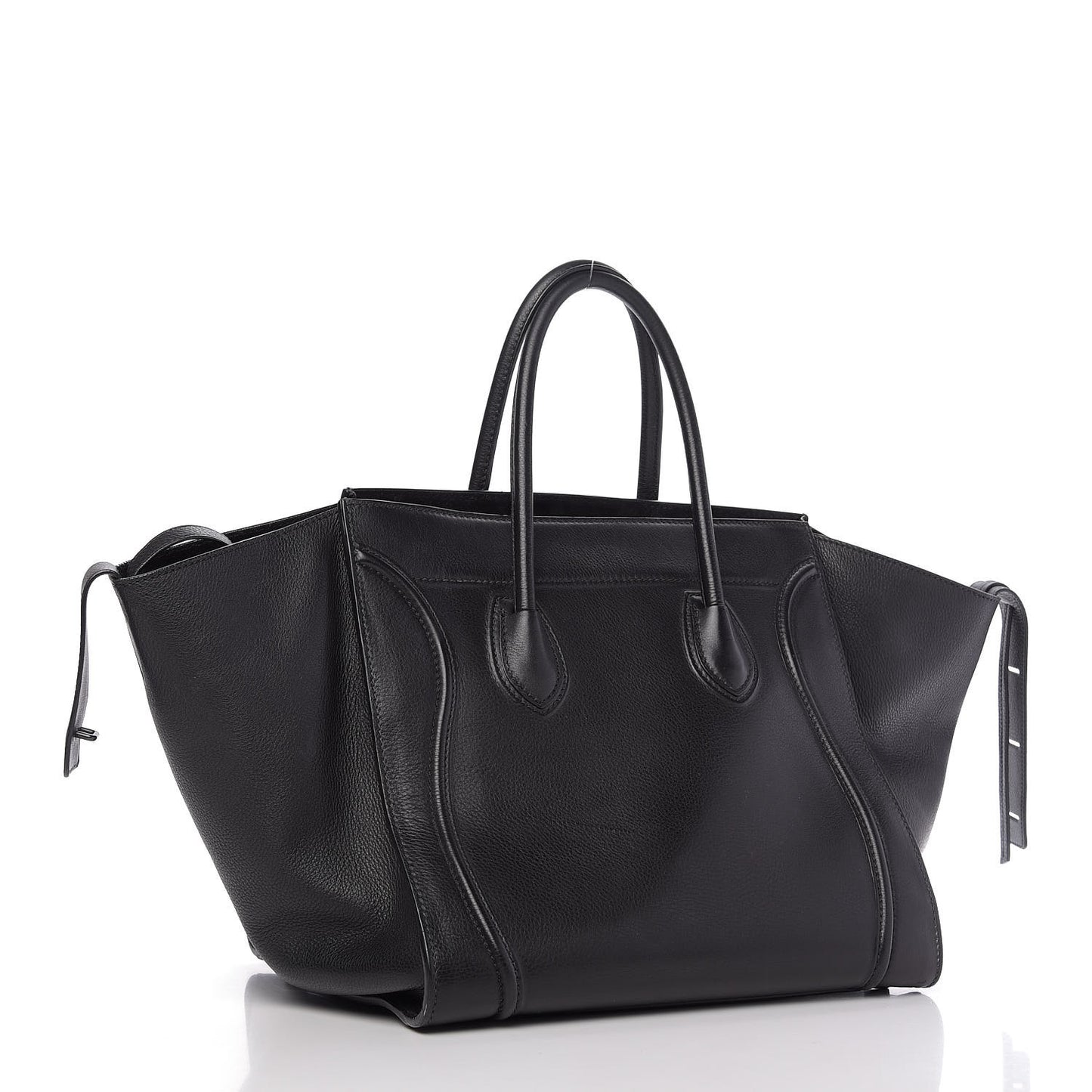 Supple Calfskin Large Phantom Luggage Black
