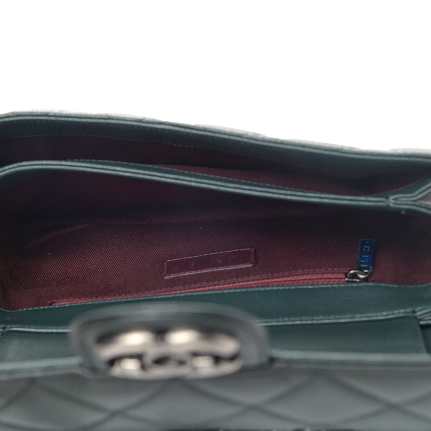 Chanel Faded Goatskin Quilted Medium Perfect Edge Flap Green 4 of 5
