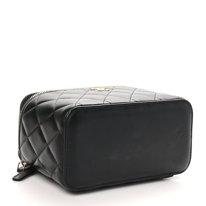 Chanel Lambskin Quilted Small Top Handle Vanity Case With Chain Black 4 of 10