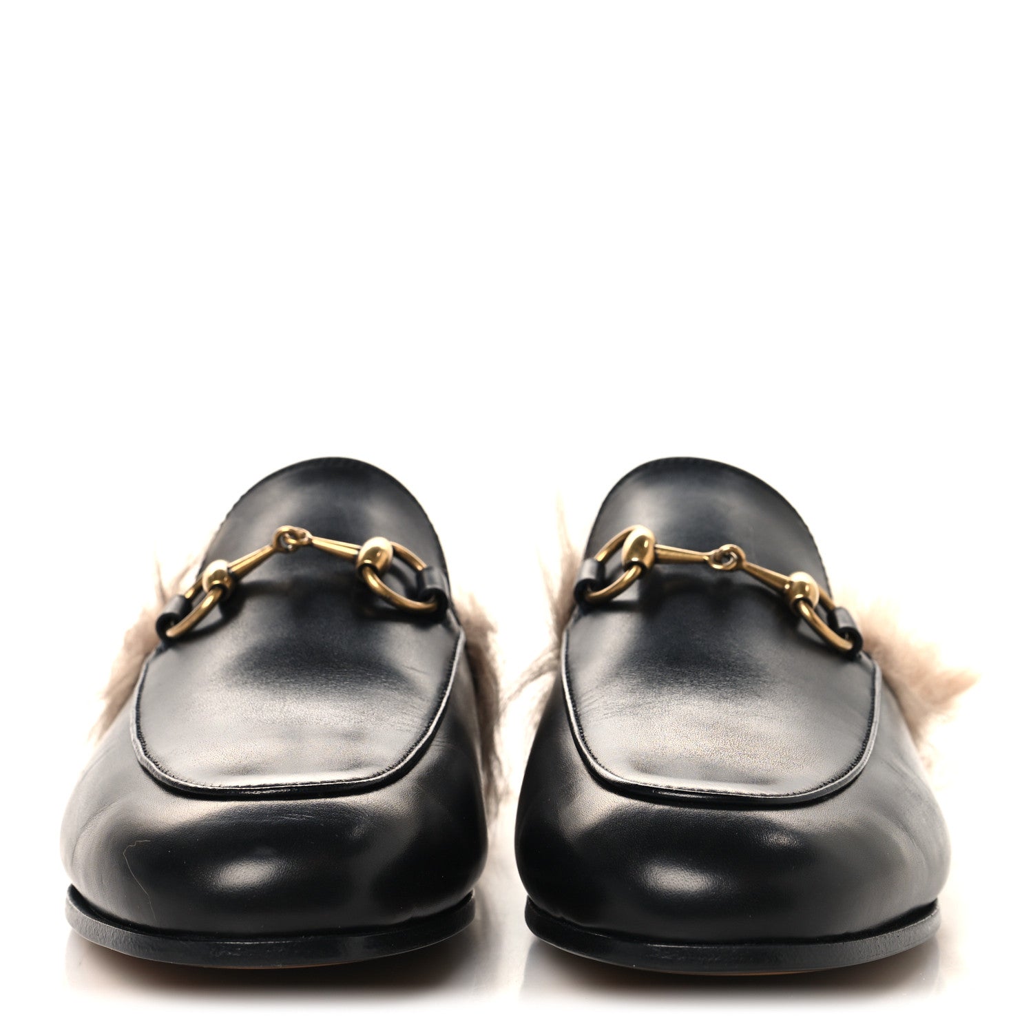 Gucci Calfskin Fur Womens Princetown Slippers 35 Black 3 of 8