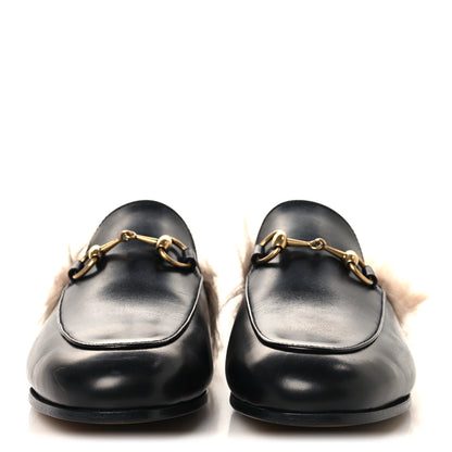 Gucci Calfskin Fur Womens Princetown Slippers 35 Black 3 of 8