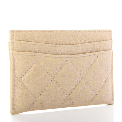Chanel Iridescent Caviar Quilted Card Holder Beige 3 of 9
