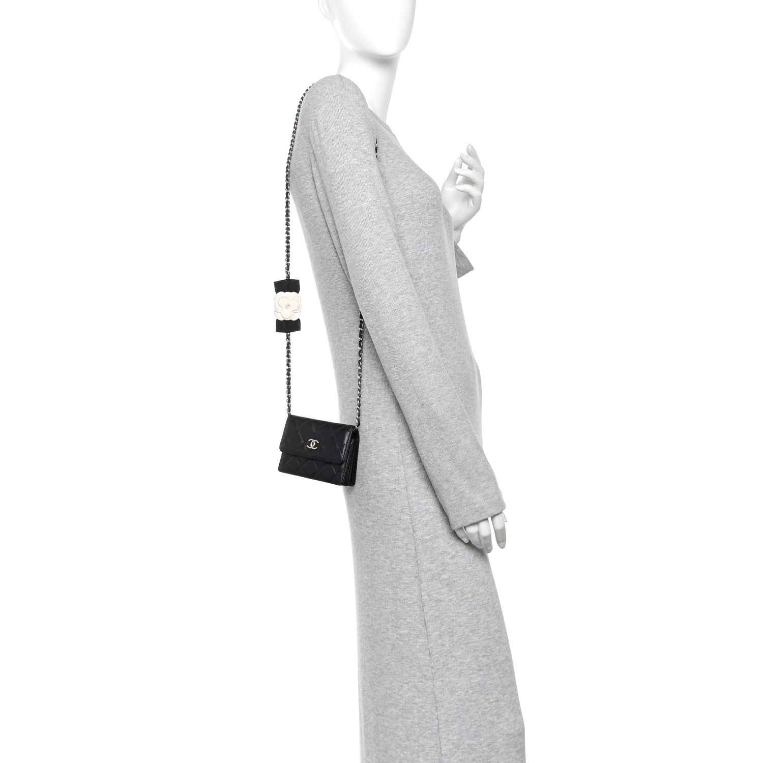 Chanel Lambskin Quilted My Chanel Lady Card Holder On Chain Black 2 of 10