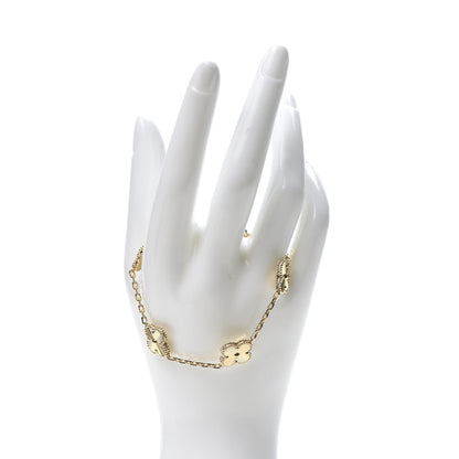 Van Cleef & Arpels 18K Yellow Gold 5 Motifs Guilloche Vintage Alhambra Bracelet 2 of 8