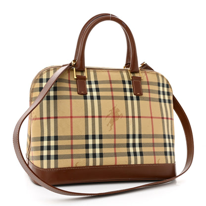 Burberry Haymarket Check Top Handle Crossbody Brown 3 of 20