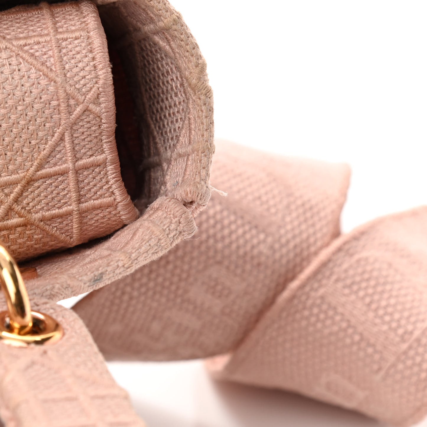 Canvas Embroidered Cannage Medium Lady D-Lite Pink