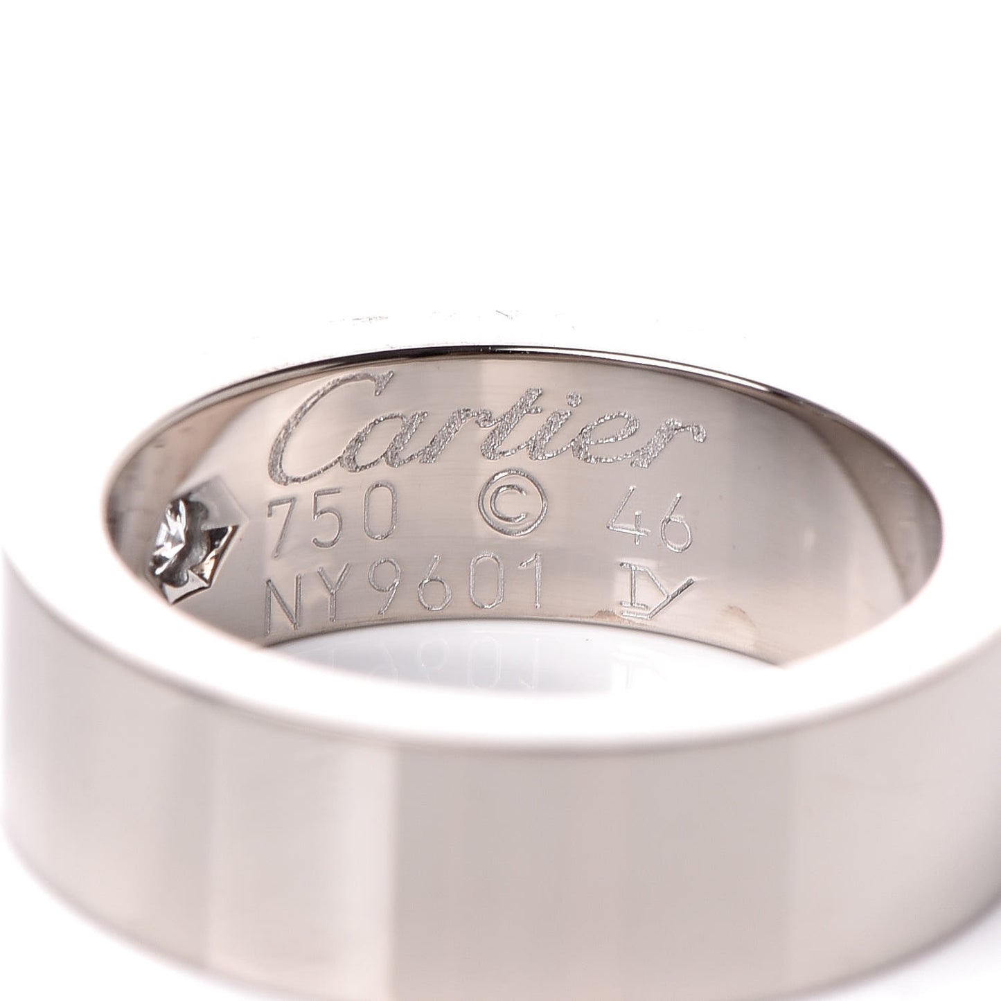 18K White Gold Diamond 5.5mm Christmas LOVE Ring 46 3.75