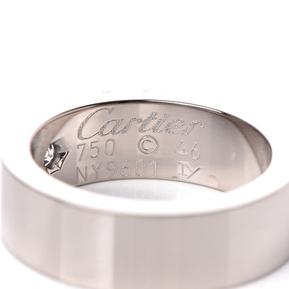 Cartier 18K White Gold Diamond 5.5mm Christmas LOVE Ring 46 3.75 4 of 4