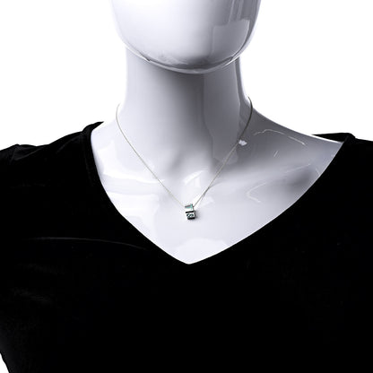 Tiffany Sterling Silver Enamel Era T & Co. Square Pendant Necklace 2 of 8