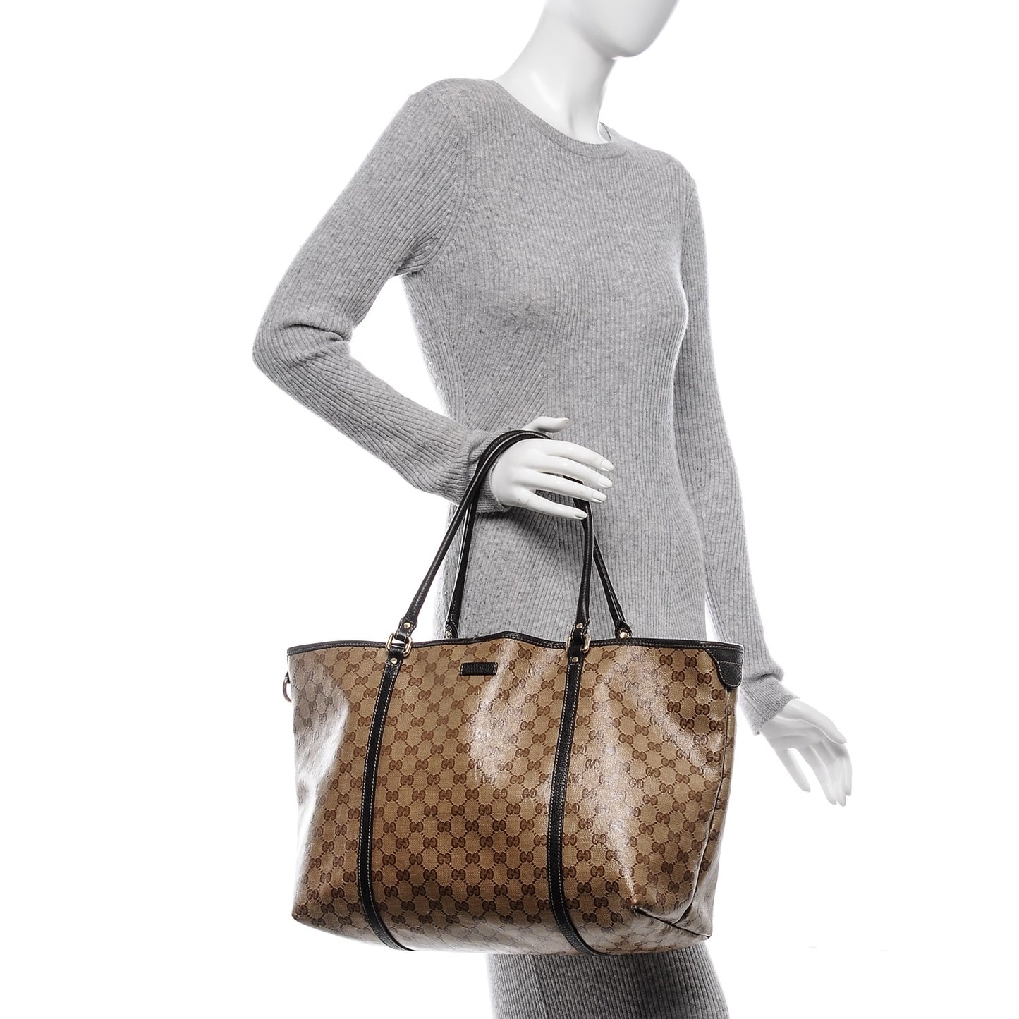 Crystal Monogram Large Joy Tote Beige Ebony Testa di Moro