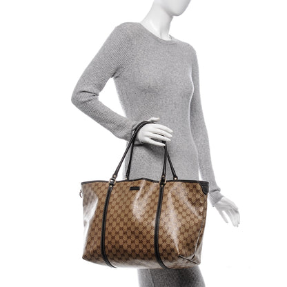 Gucci Crystal Monogram Large Joy Tote Beige Ebony Testa di Moro 2 of 10