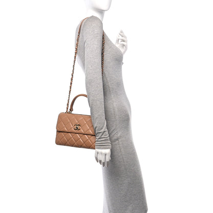 Chanel Lambskin Quilted Small Trendy CC Dual Handle Flap Bag Camel 2 of 10