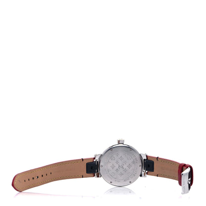 Louis Vuitton Stainless Steel Monogram 39mm Tambour Quartz Watch Brown 6 of 6