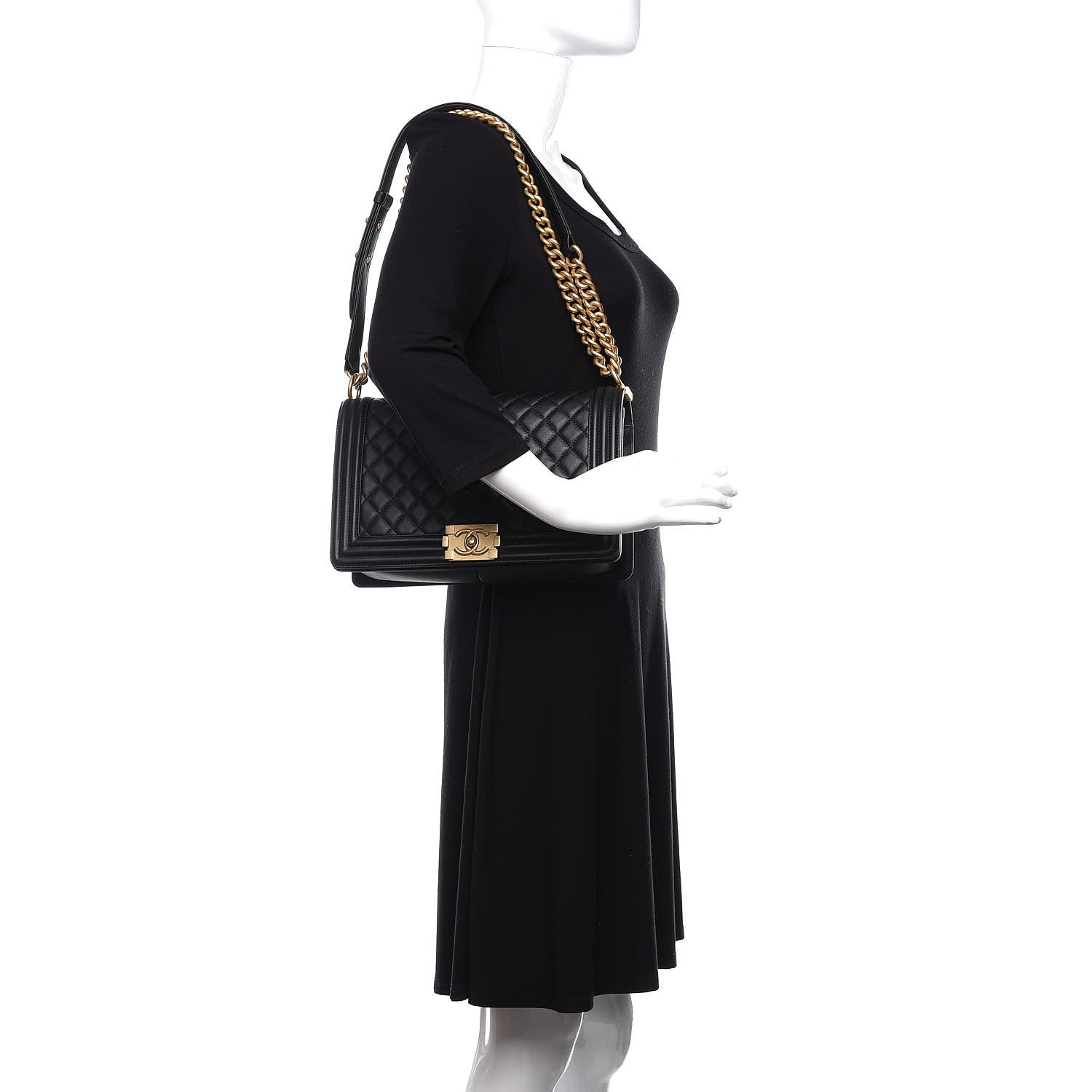 Chanel Calfskin Quilted New Medium Boy Flap Black 3 of 14