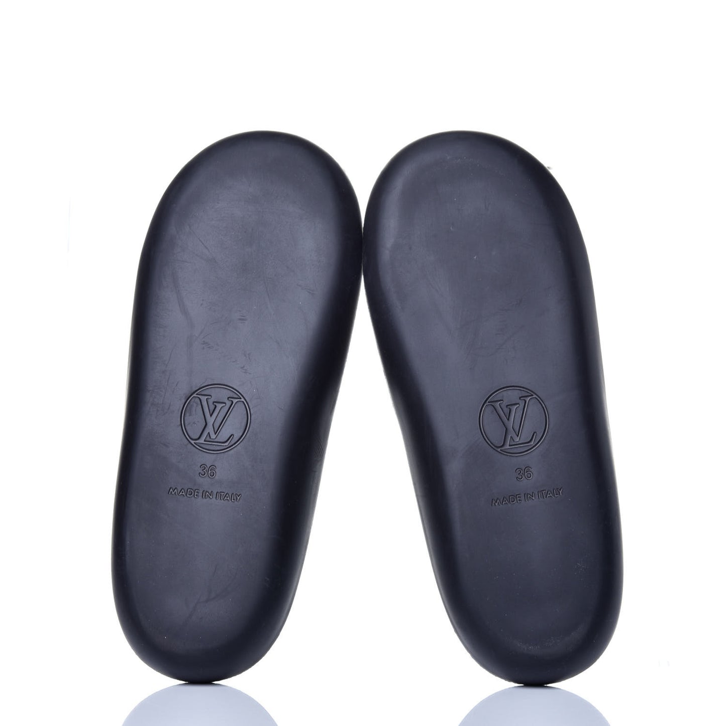 Metallic Calfskin Monogram Logo Sunbath Slide Sandals 36