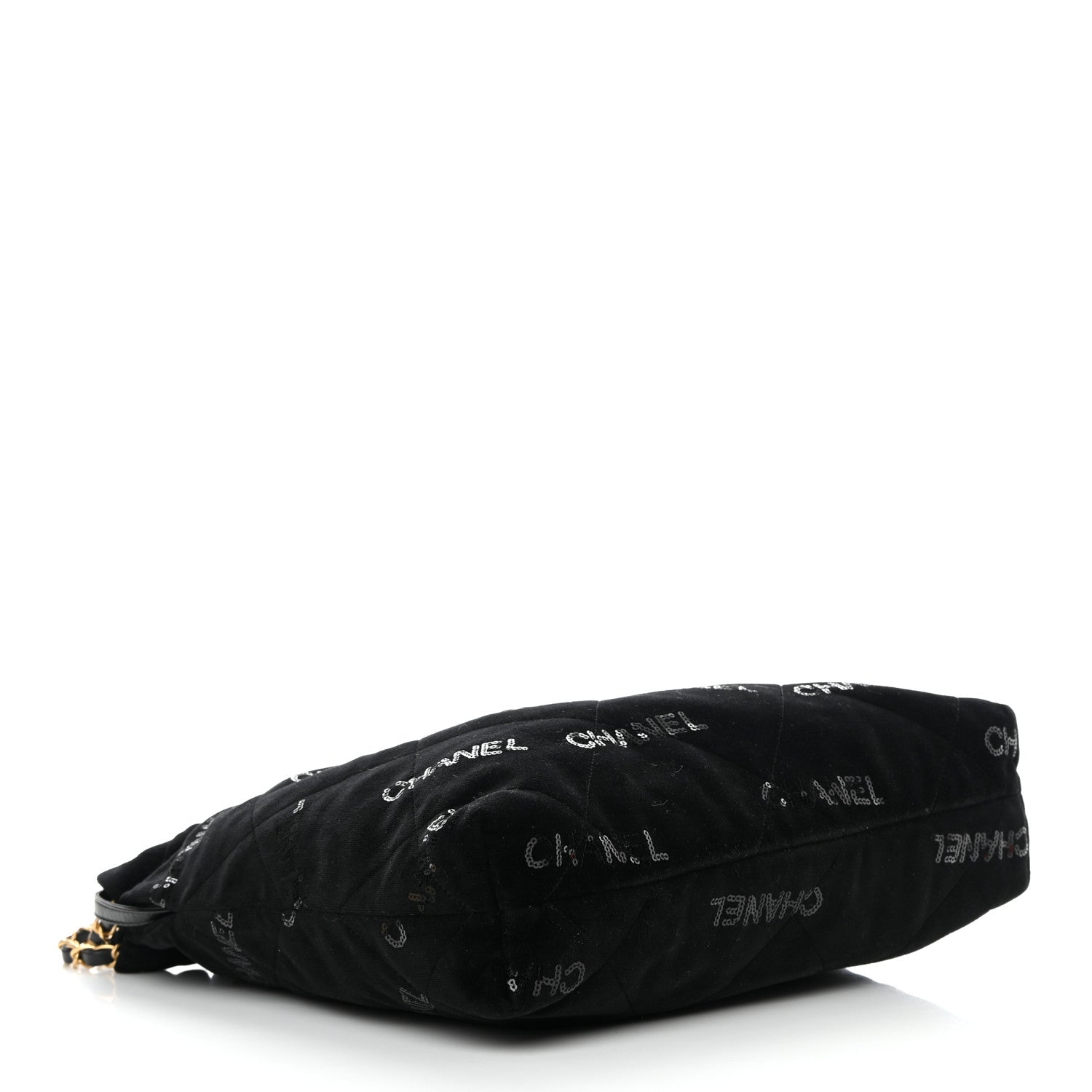 Chanel Velvet Sequin Quilted Small Chanel 22 Black 5 of 12