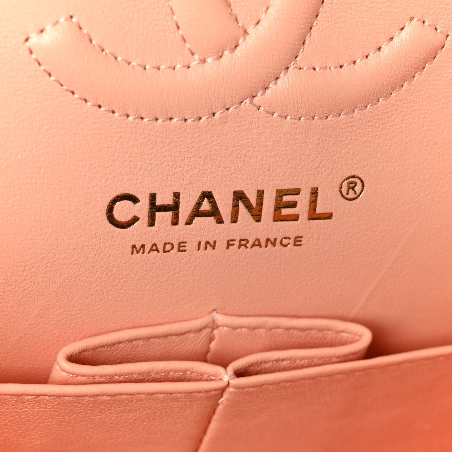 Lambskin Quilted Small Double Flap Light Orange