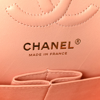 Chanel Lambskin Quilted Small Double Flap Light Orange 5 of 11