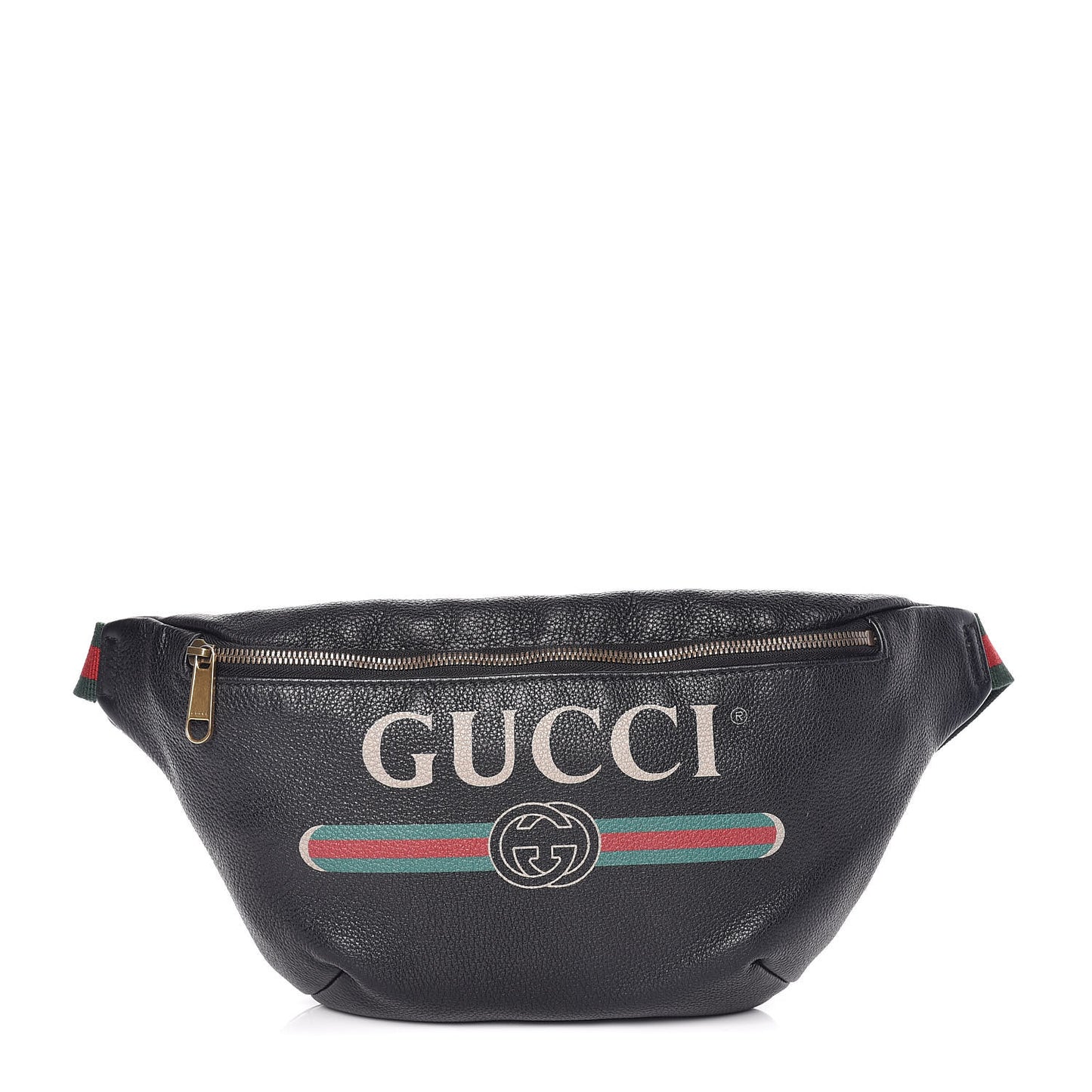 Grained Calfskin Logo Belt Bag Black