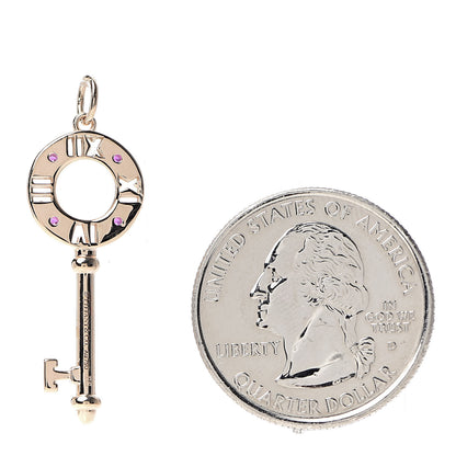 Tiffany 18K Rose Gold Ruby Atlas Pierced Key Pendant 2 of 3