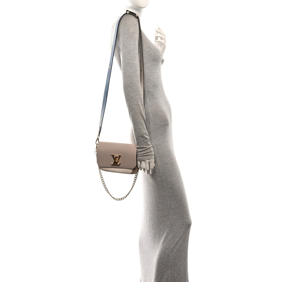 Grained Calfskin Lockme Tender Greige