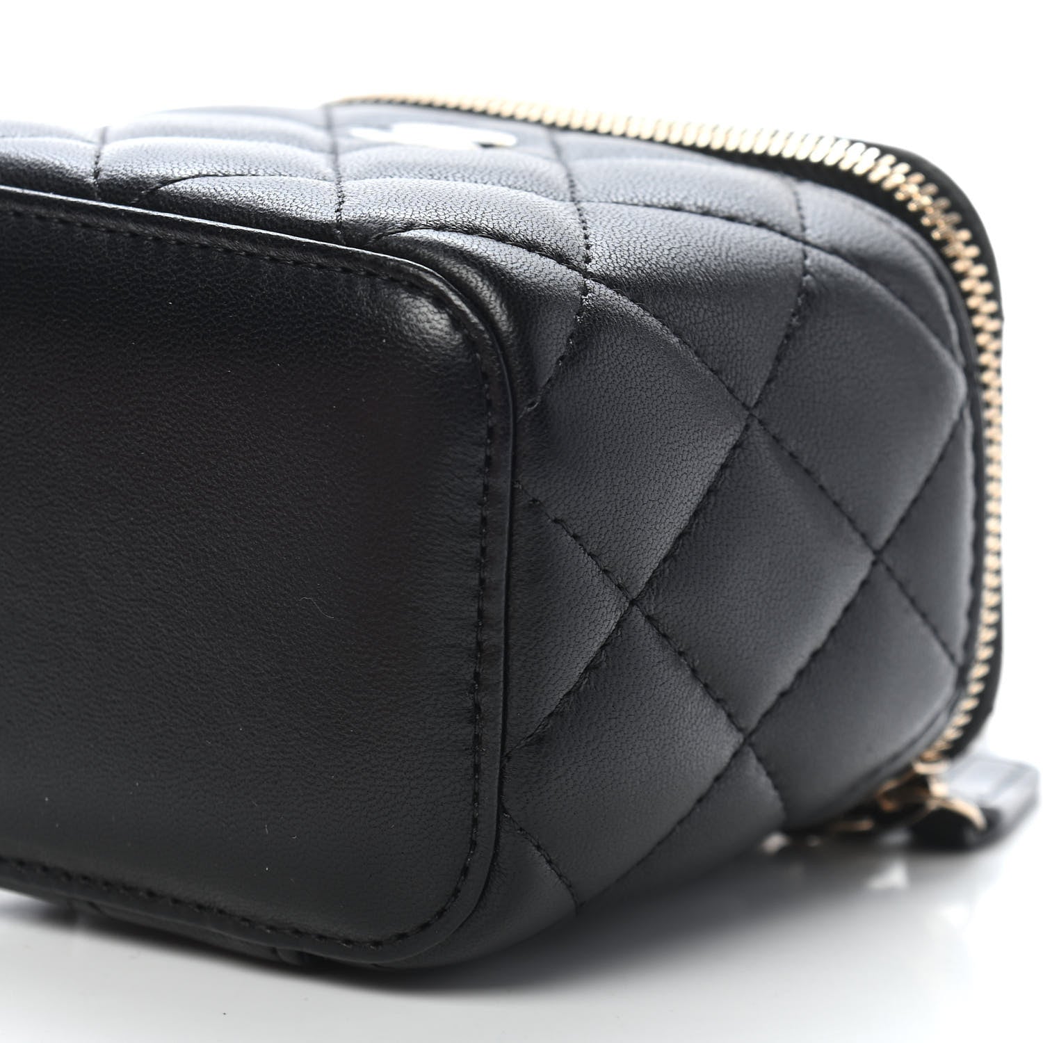 Chanel Lambskin Quilted Mini Vanity Case With Chain Black 9 of 9