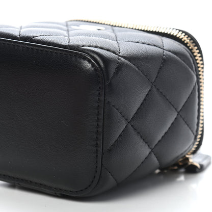 Chanel Lambskin Quilted Mini Vanity Case With Chain Black 9 of 9