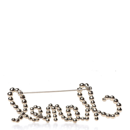 Chanel Metal Glass Swirling Pearls Brooch Pin Gold 3 of 4