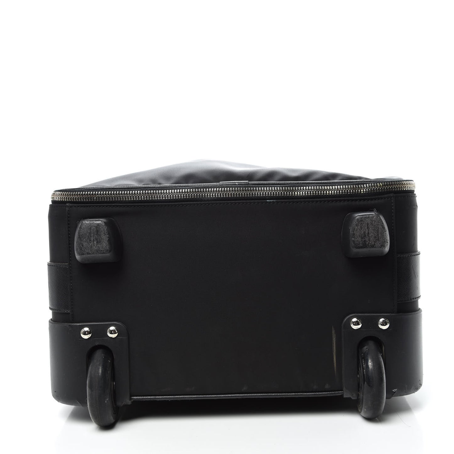 Tessuto Nylon Saffiano Trolley Luggage Black