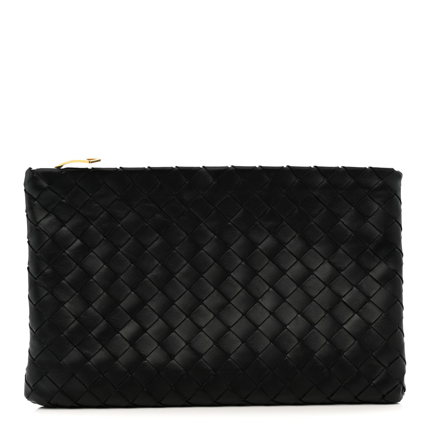 Bottega Veneta Nappa Intrecciato Medium Flat Zip Pouch Black 1 of 7