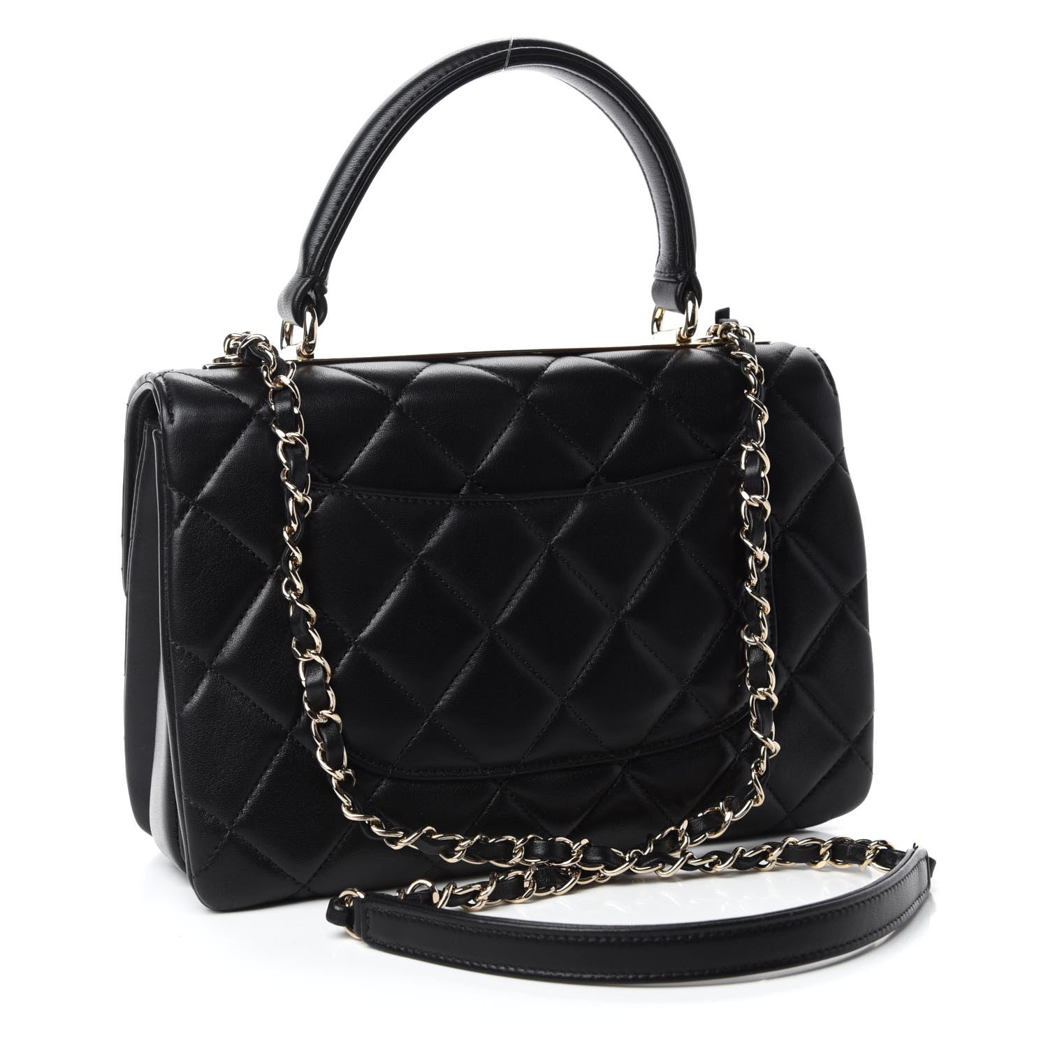 Chanel Lambskin Quilted Small Trendy CC Dual Handle Flap Bag Black 3 of 11