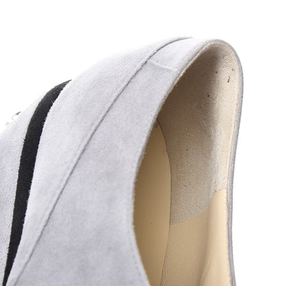 Chanel Kid Suede Lace Up Platform Oxford 40 Grey Black 9 of 12