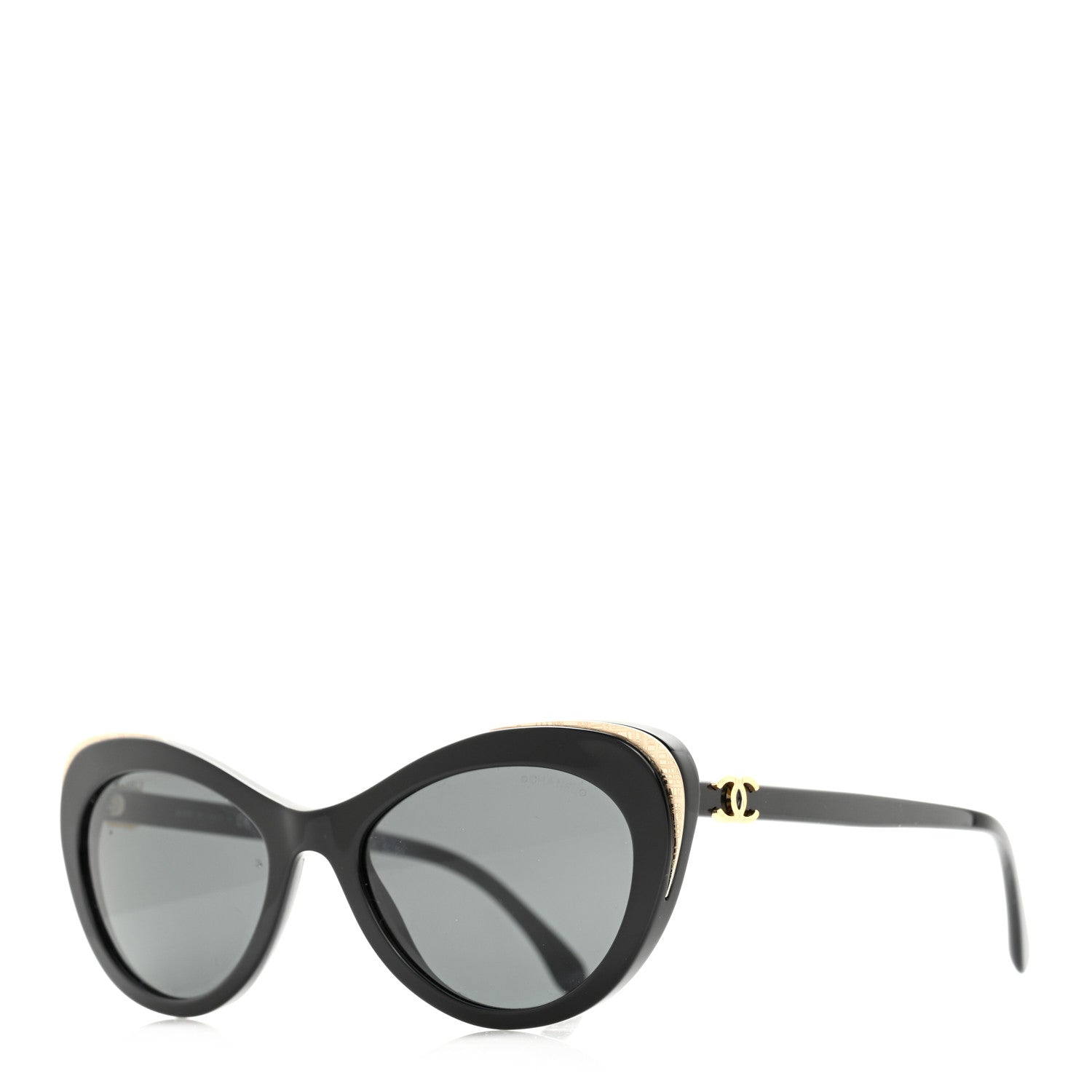 Chanel Acetate Cat Eye CC Sunglasses 5432 Black 1 of 10