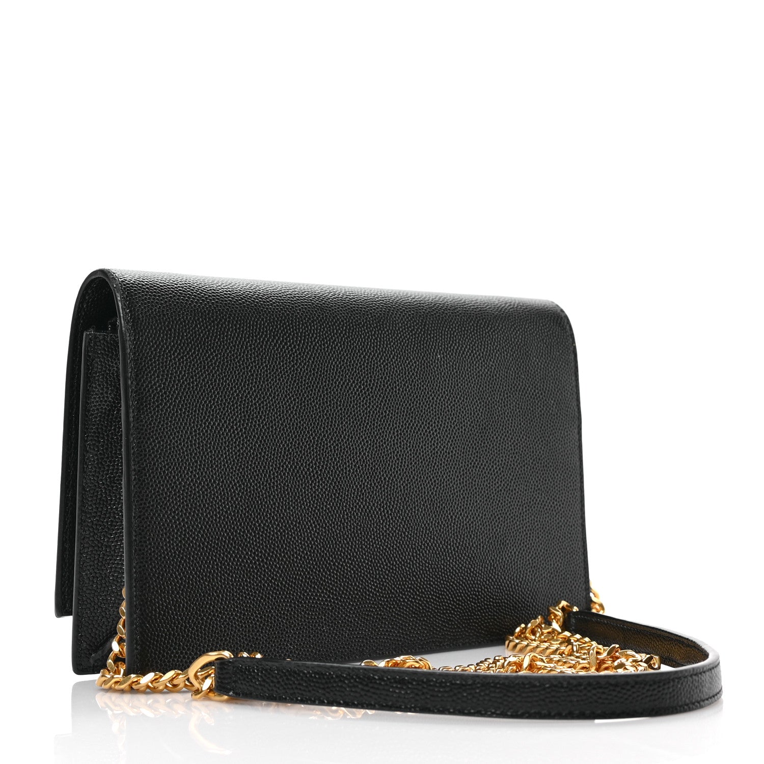 Saint Laurent Grain De Poudre Classic Monogram Kate Tassel Chain Wallet Black 3 of 8